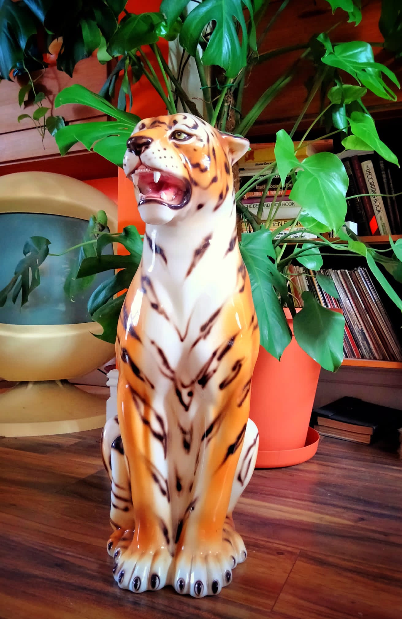 'Horace' Large Ceramic Tiger Statue Vintage