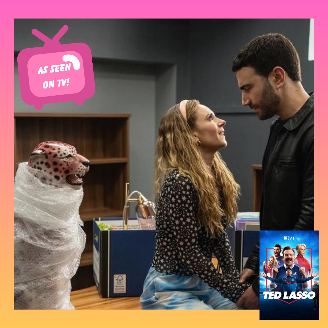 Pink Leopard statue Keeley Ted Lasso Apple TV Juno Temple with roy