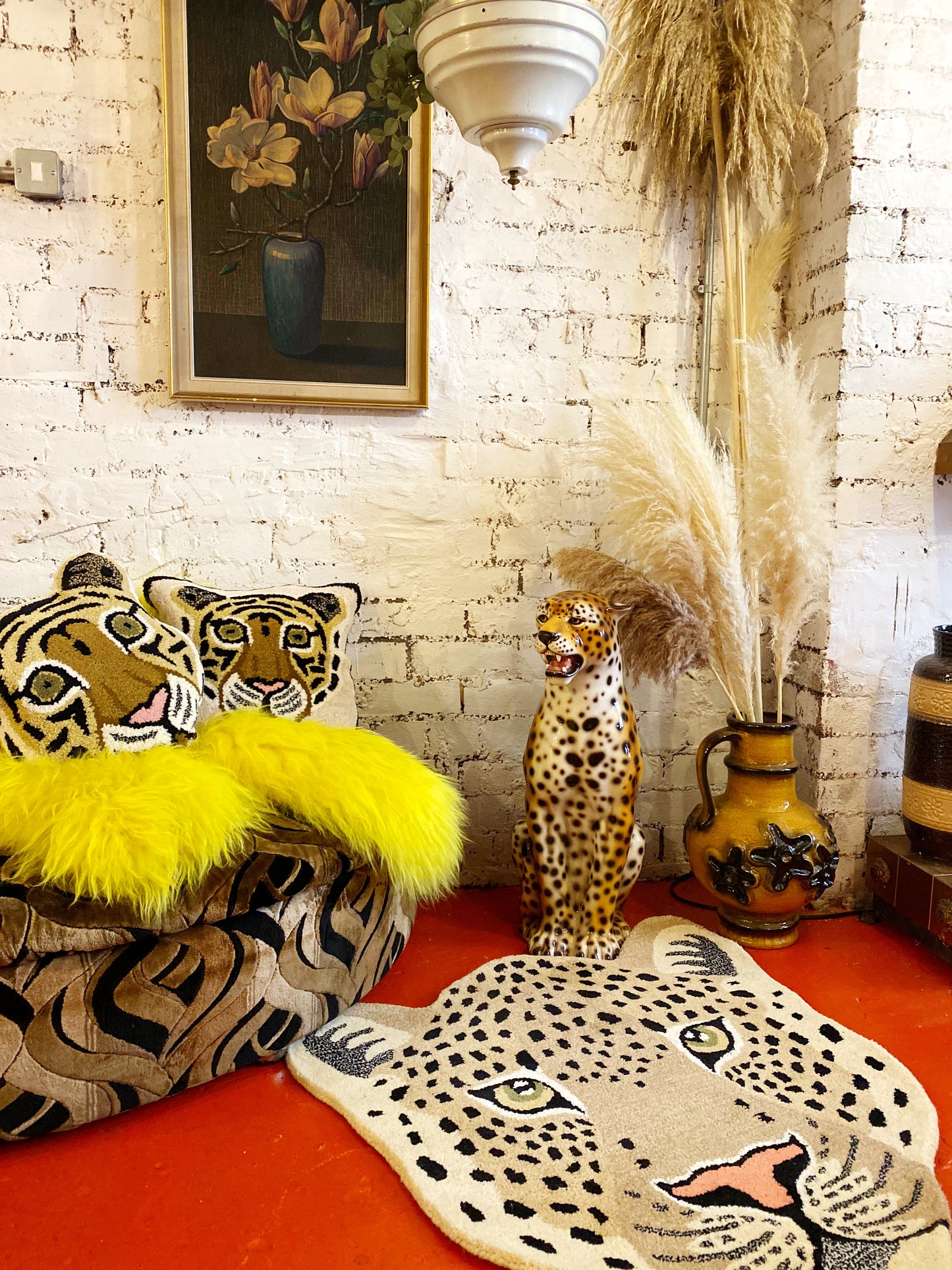 'Biscuit' Caramel Tiger Square Cushion
