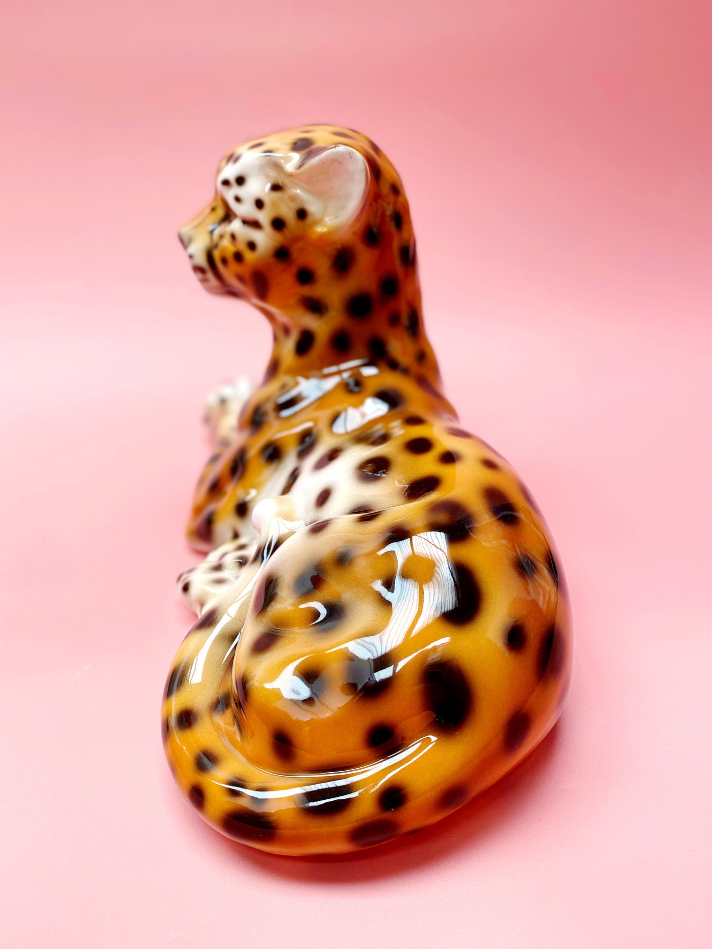 'Frankie' Laying Classic Ceramic Leopard Statue