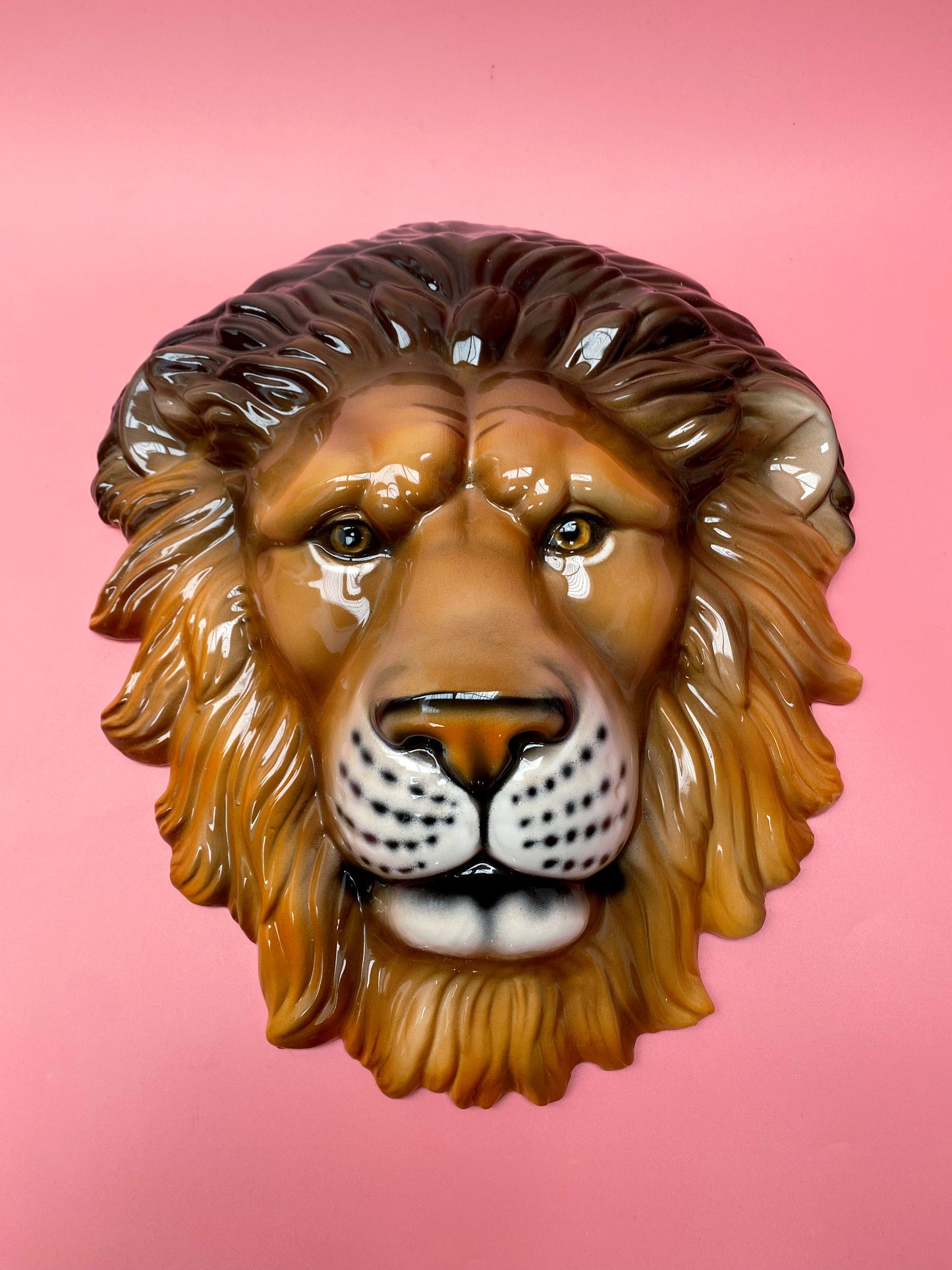 'Lenny' Ceramic Lion Mask Wall Hanging