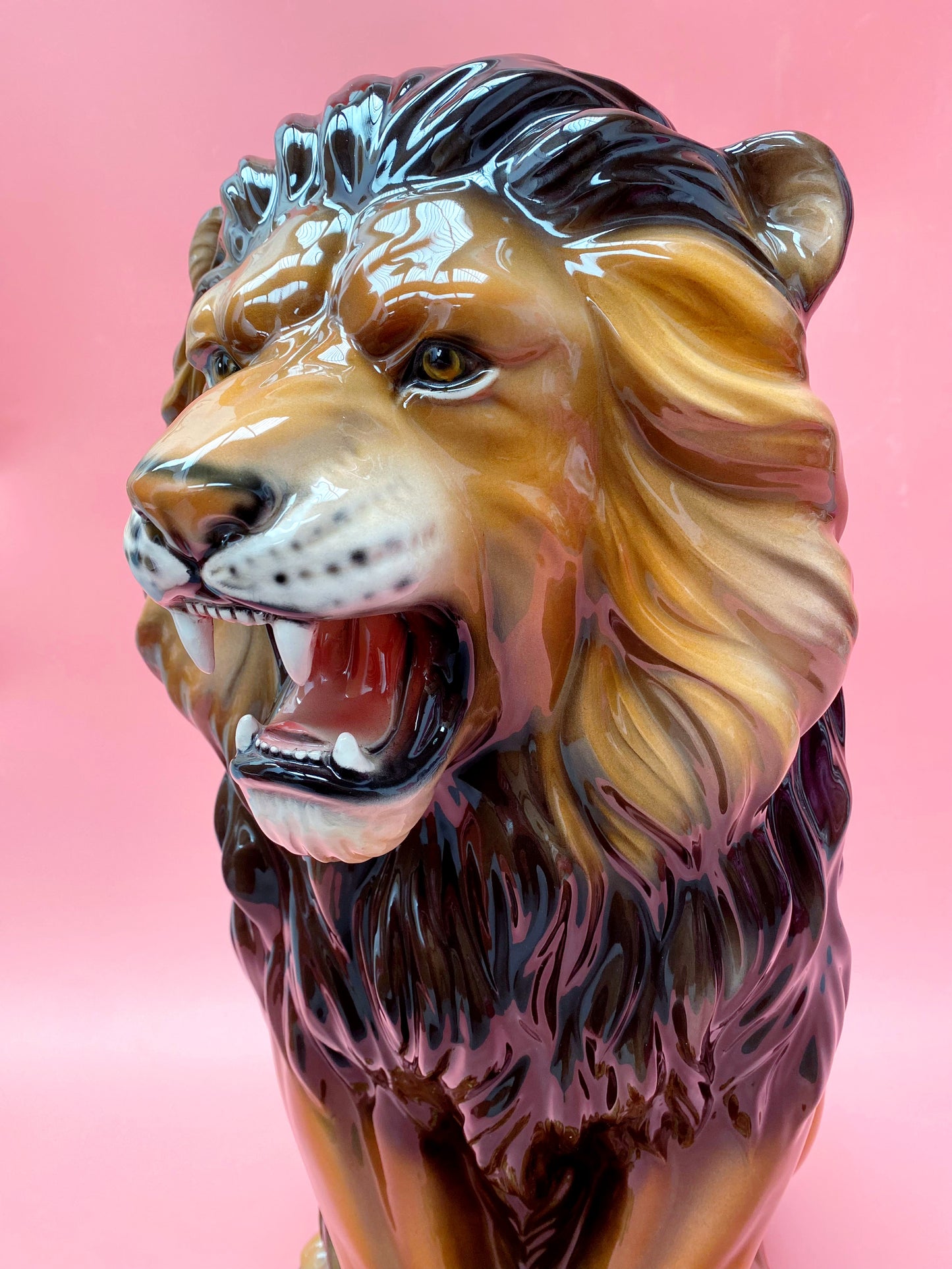 'Rory' Medium Ceramic Lion Statue Vintage