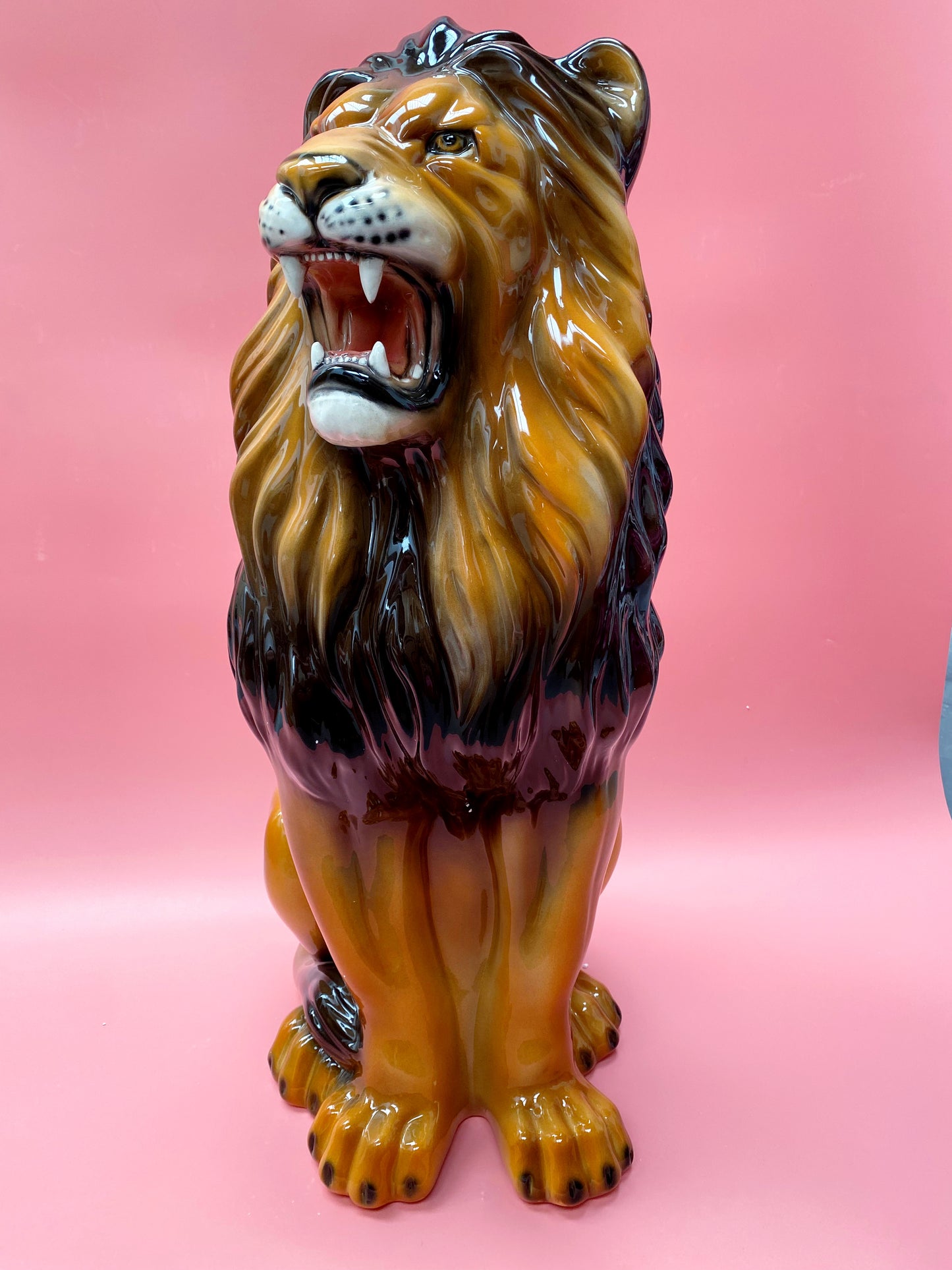 'Remi' Large Ceramic Lion Statue Vintage