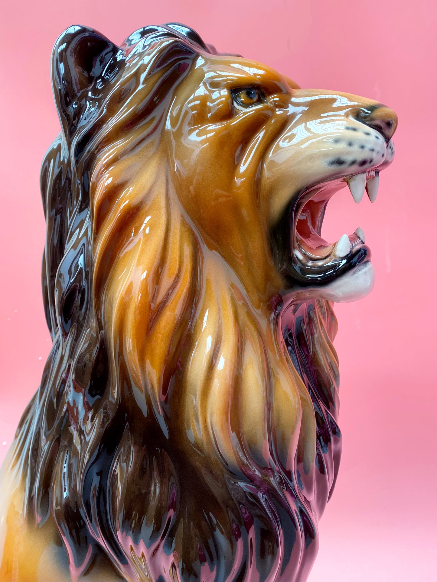 'Remi' Large Ceramic Lion Statue Vintage