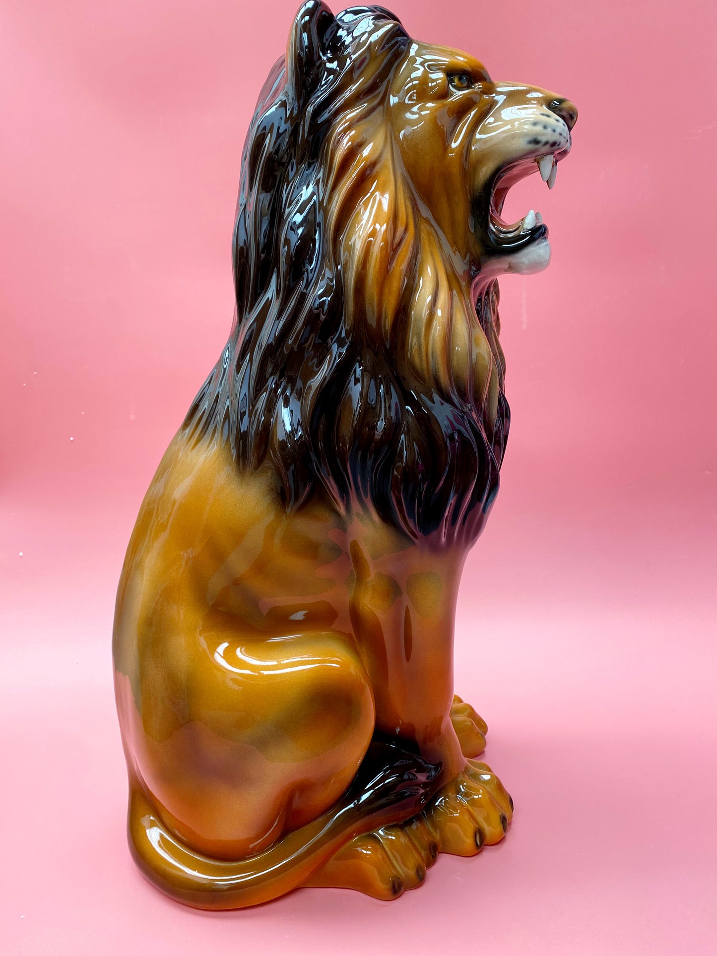 'Remi' Large Ceramic Lion Statue Vintage
