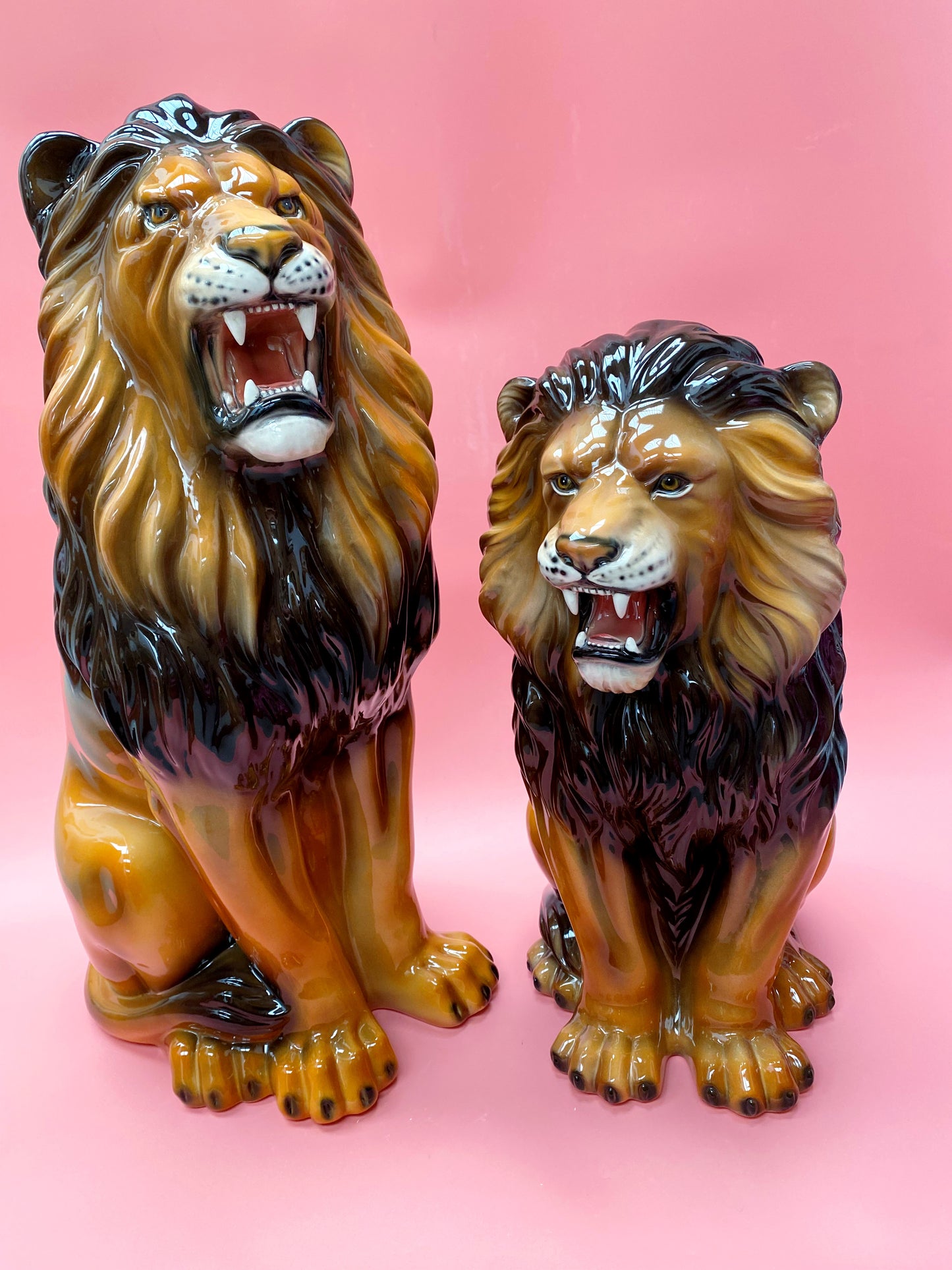 'Remi' Large Ceramic Lion Statue Vintage