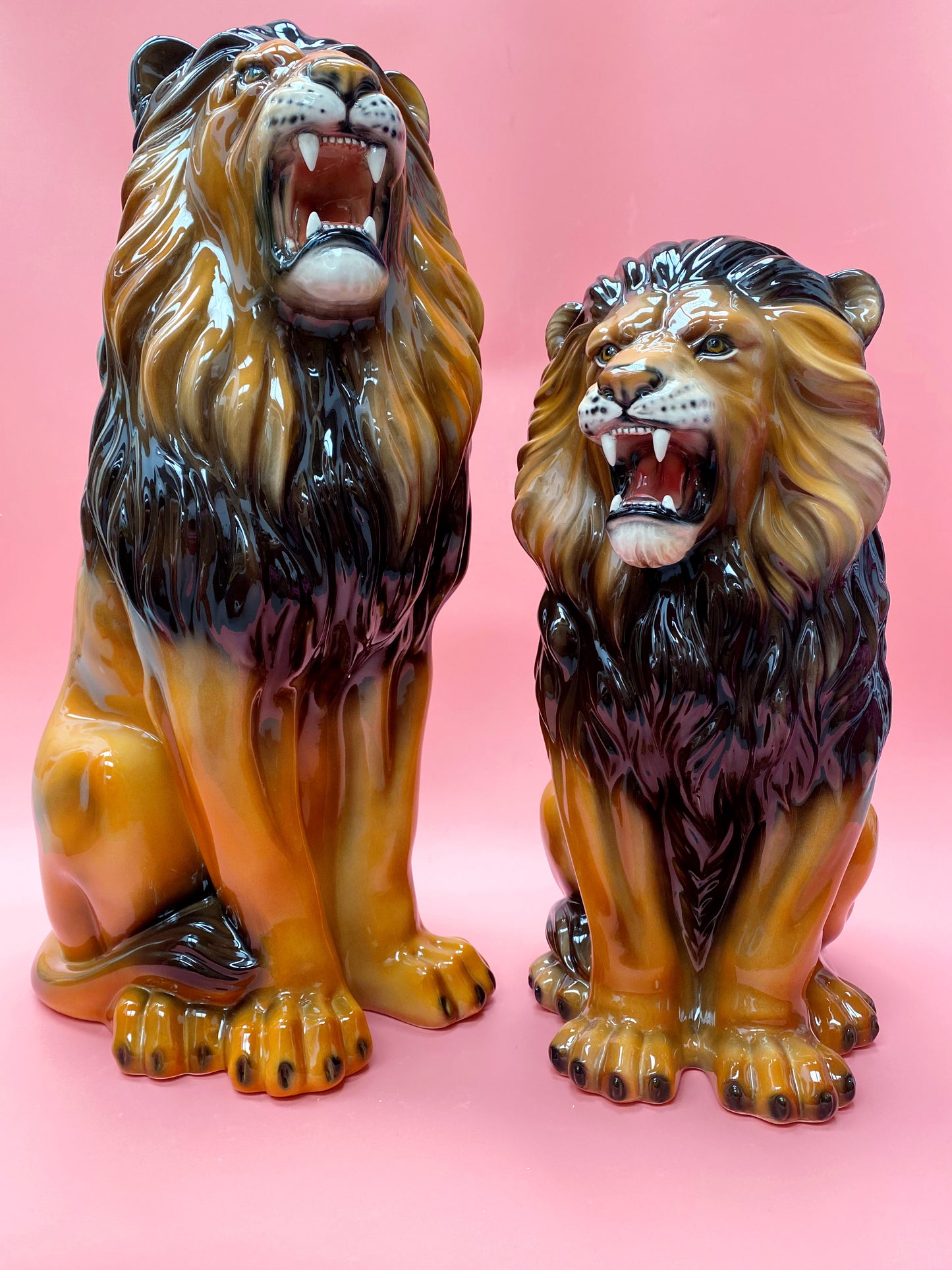 'Rory' Medium Ceramic Lion Statue Vintage