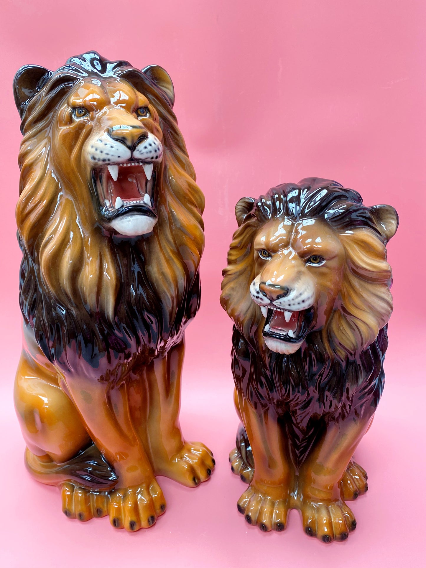 'Rory' Medium Ceramic Lion Statue Vintage
