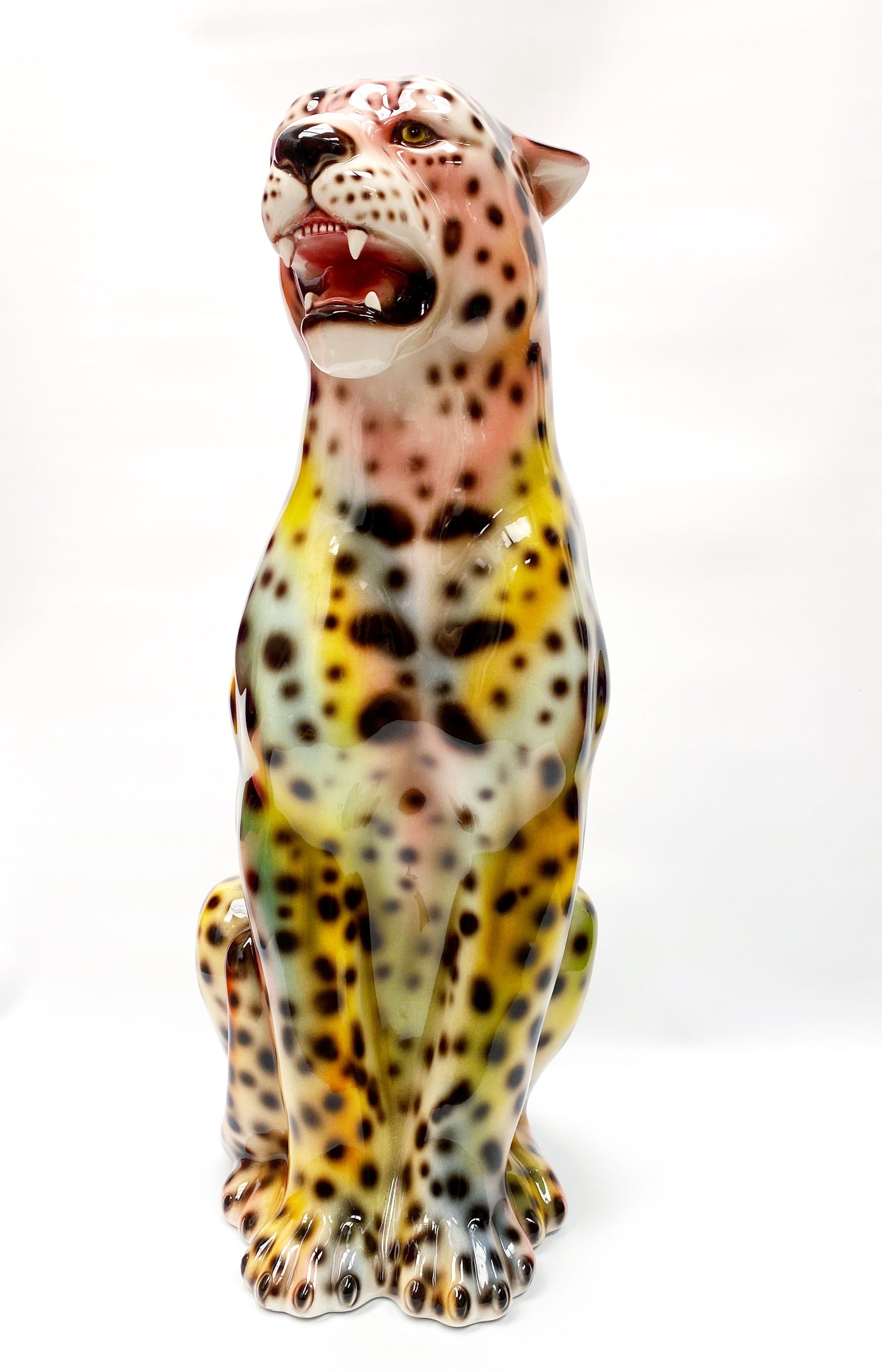 'Aurora' RAINBOW Large Ceramic Leopard Statue