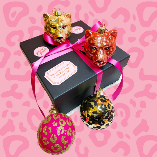 Vondels + Dogwood Lifestyle Leopard Baubles Set x4