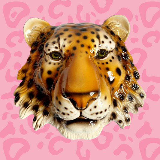 'Demi' Ceramic Leopard Mask Wall Hanging