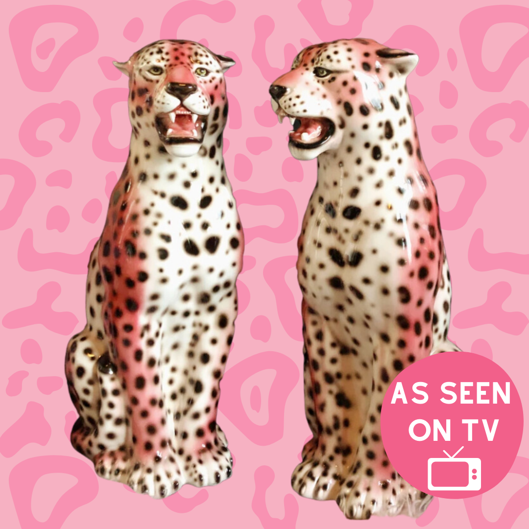 Large Italian Porcelain Pink Leopard Statue Figure – Lola and SiDney