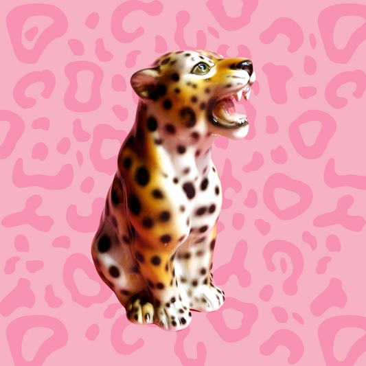 'Iggy' Mini Classic Ceramic Leopard Statue Vintage