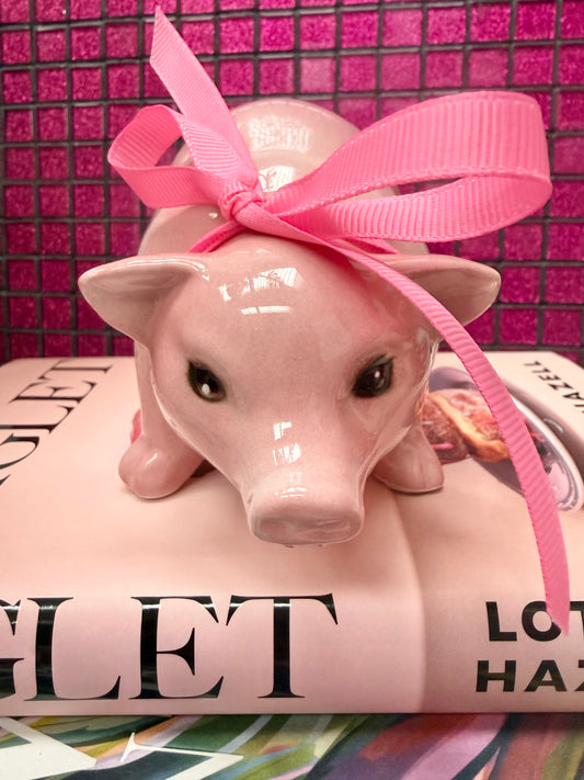 'Oink' Baby Pink Ceramic Pig Statue