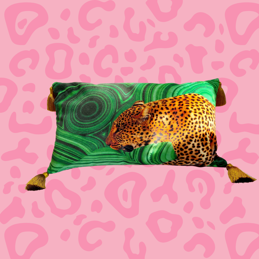 'Malachite Leopard' Luxury Cushion