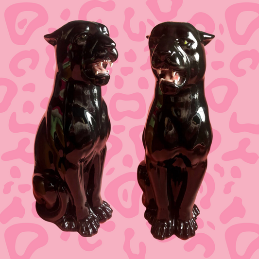 'Sabrina' Large Ceramic Panther Statue Vintage