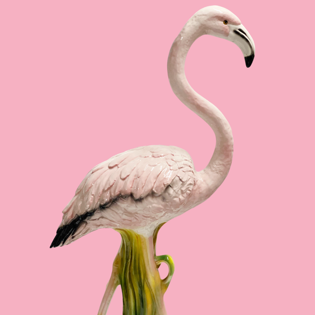 'Margot' Large Ceramic Pink Flamingo Statue