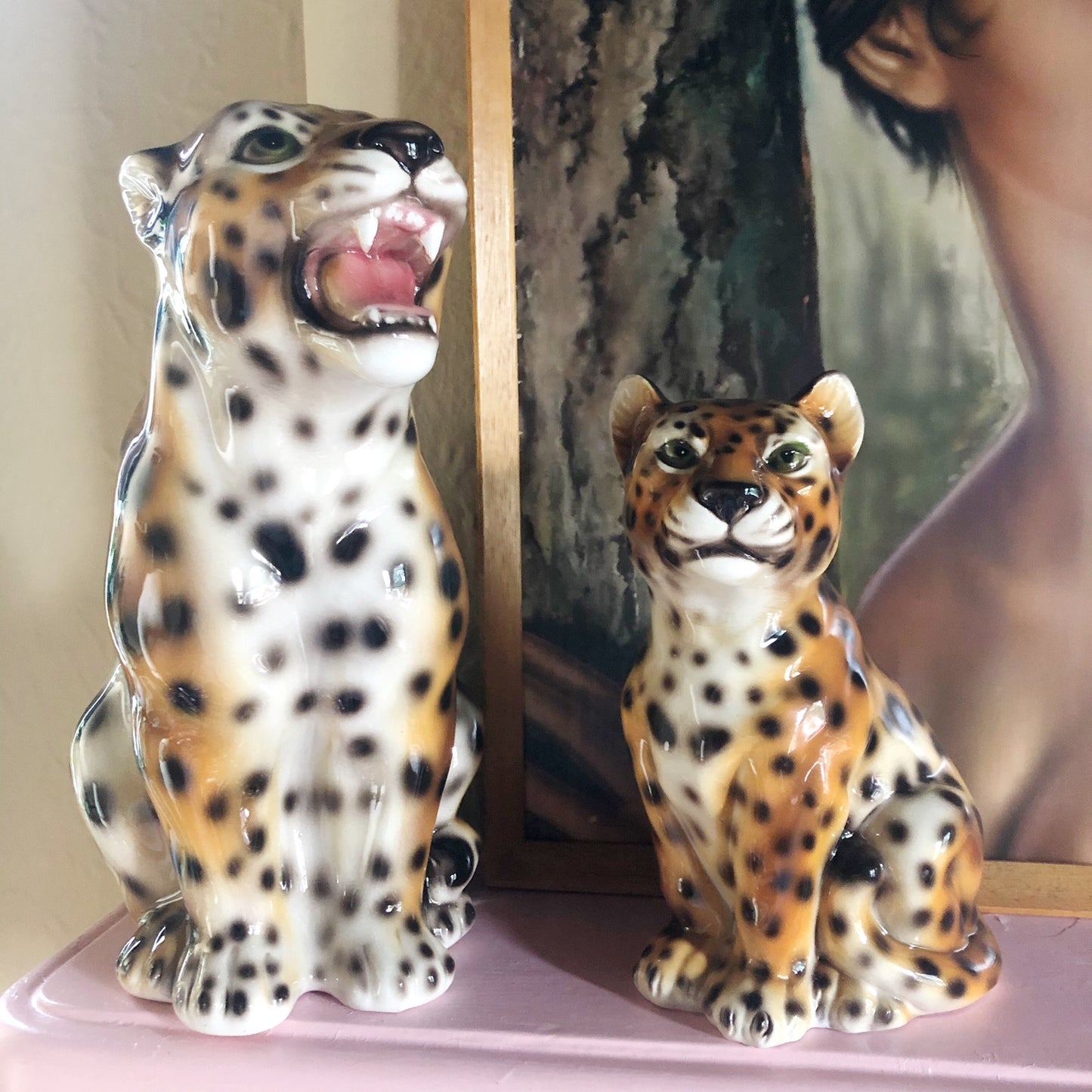 'Baby Fred' Classic Ceramic Leopard Statues Vintage