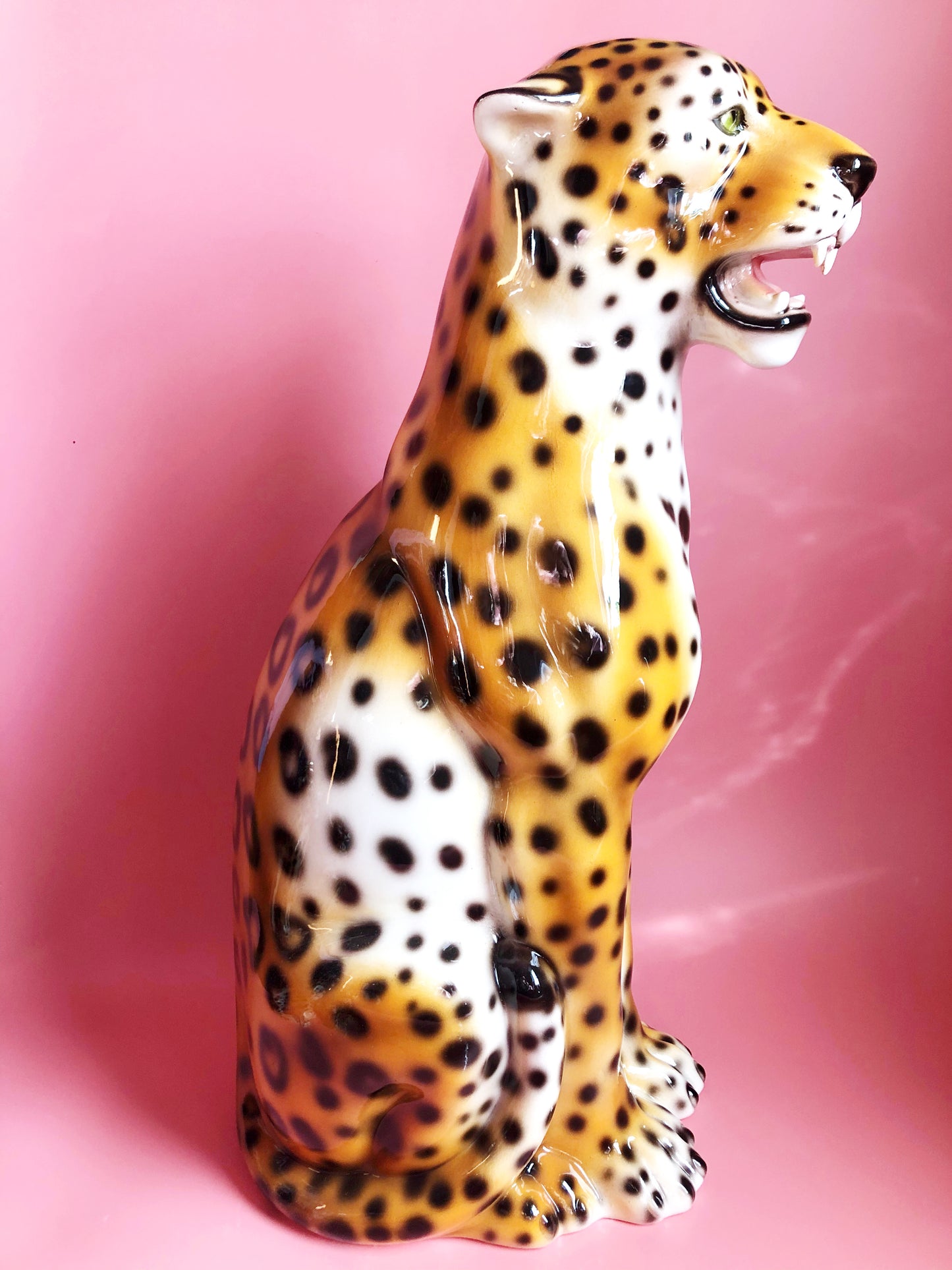 'Arlo' Large Ceramic Leopard Statue Vintage