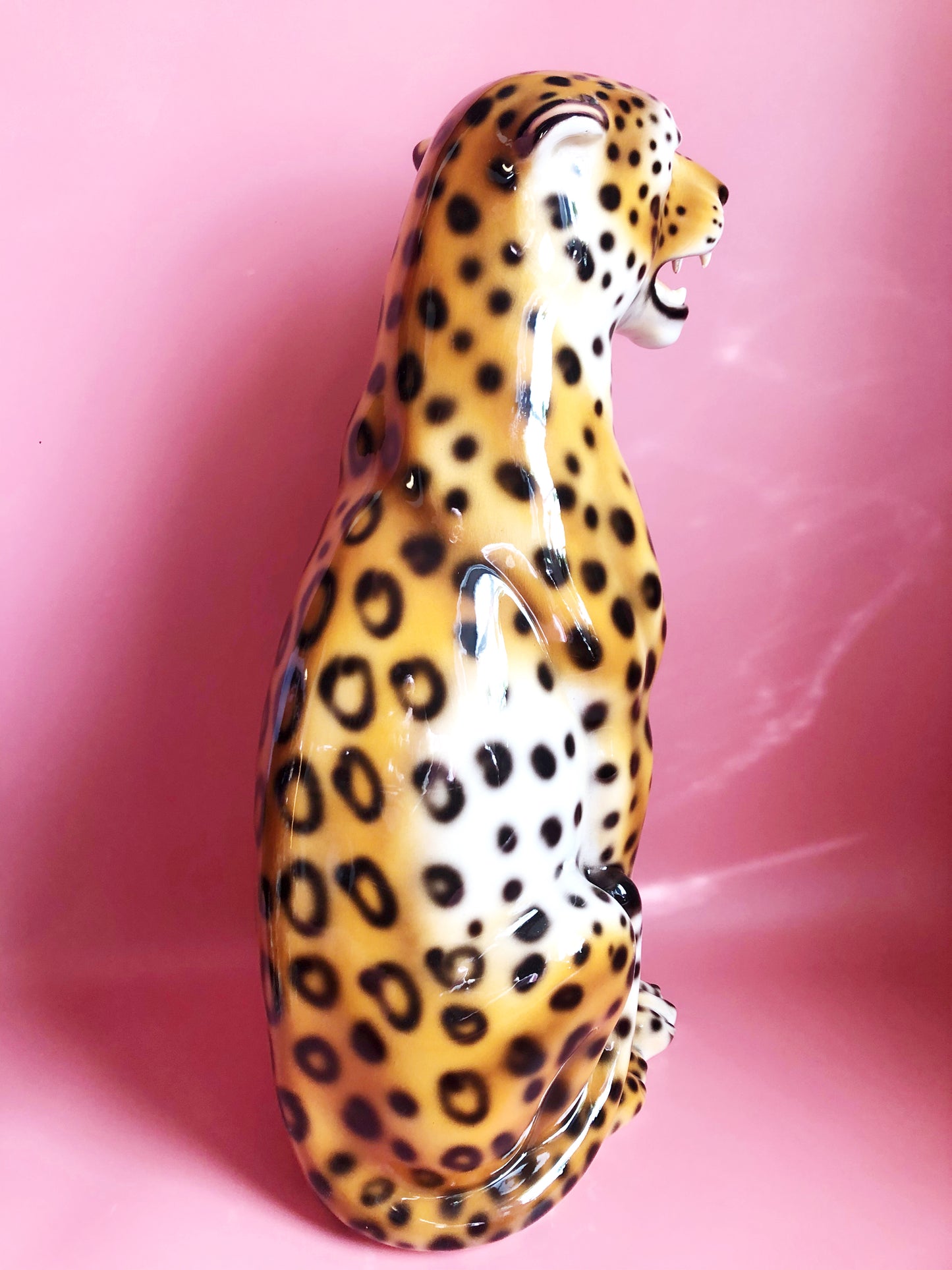 'Arlo' Large Ceramic Leopard Statue Vintage