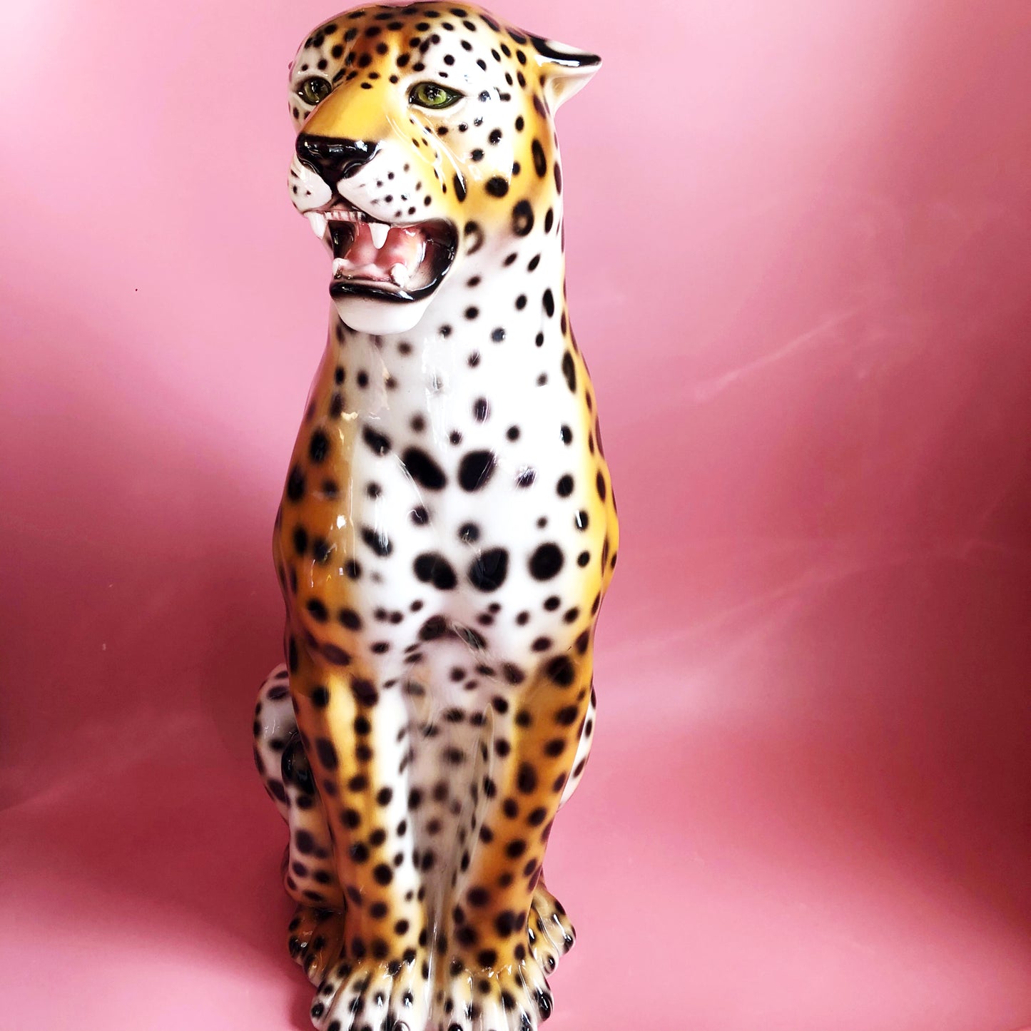 'Arlo' Large Ceramic Leopard Statue Vintage
