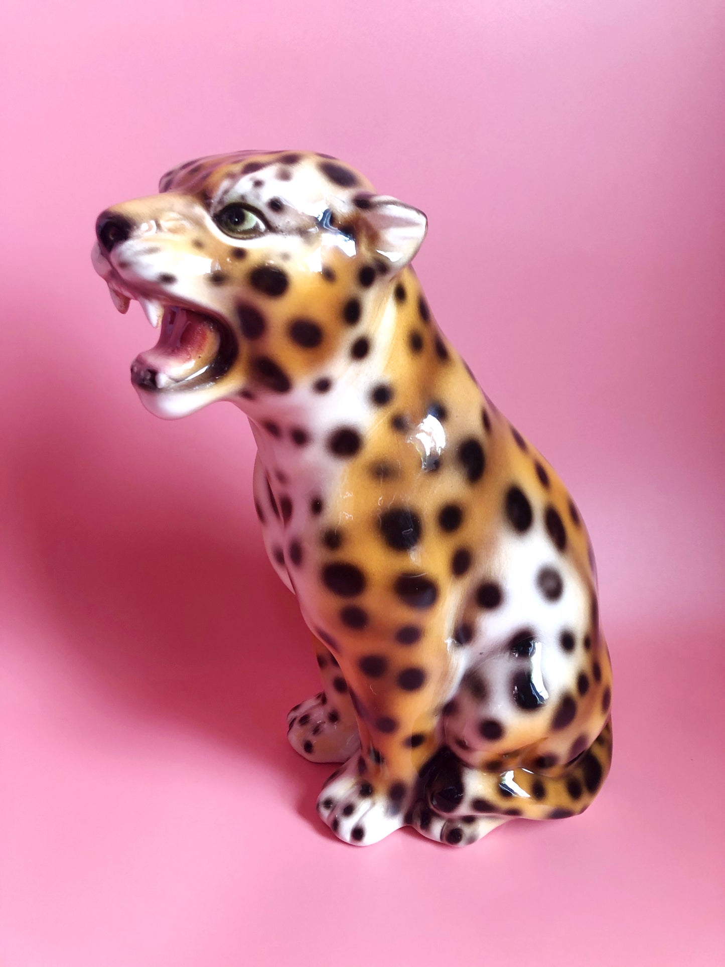 'Iggy' Mini Classic Ceramic Leopard Statue Vintage