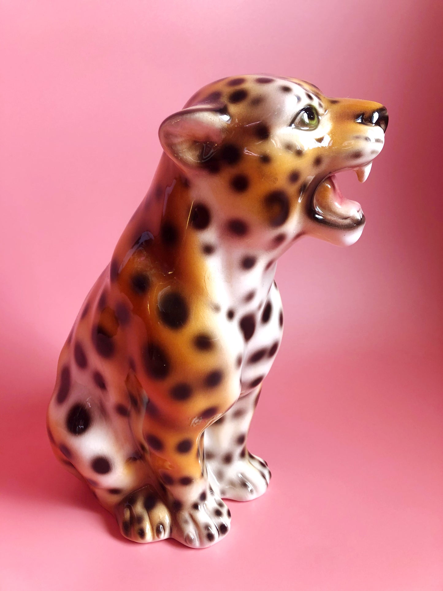 'Iggy' Mini Classic Ceramic Leopard Statue Vintage