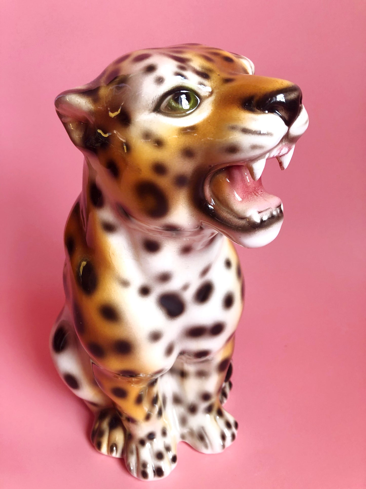 'Iggy' Mini Classic Ceramic Leopard Statue Vintage
