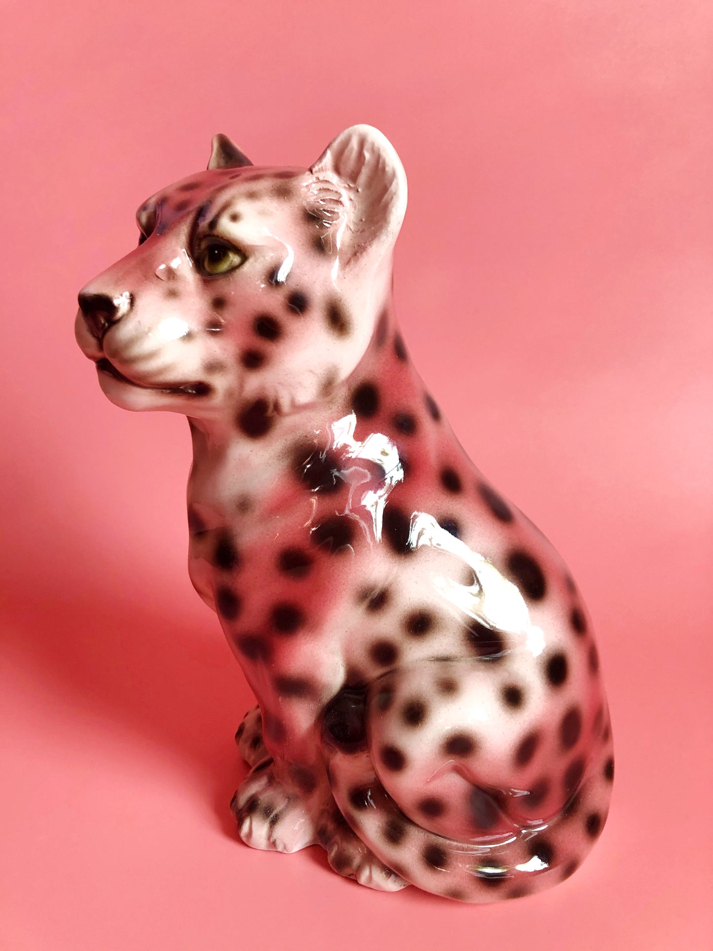 'Baby Dot' Ceramic Leopard Statues Vintage