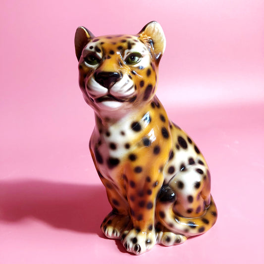 'Baby Fred' Classic Ceramic Leopard Statues Vintage