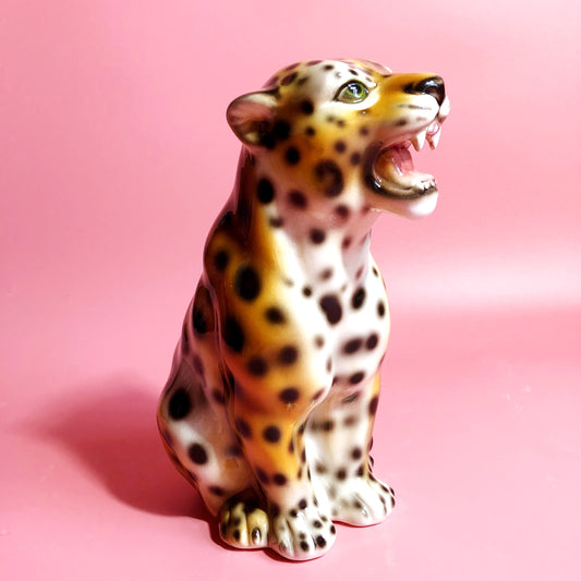 'Iggy' Mini Classic Ceramic Leopard Statue Vintage