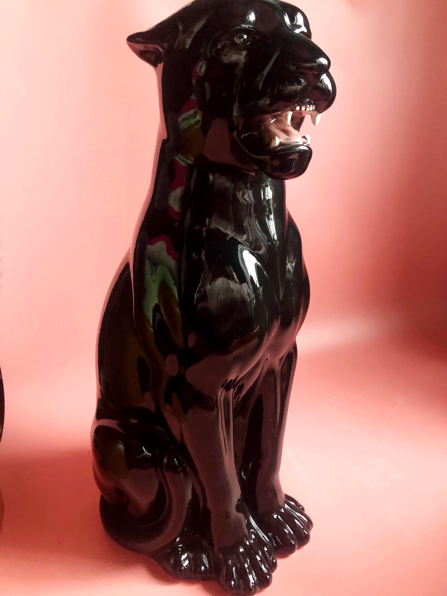 'Sabrina' Large Ceramic Panther Statue Vintage