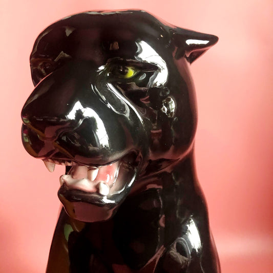 'Sabrina' Large Ceramic Panther Statue Vintage
