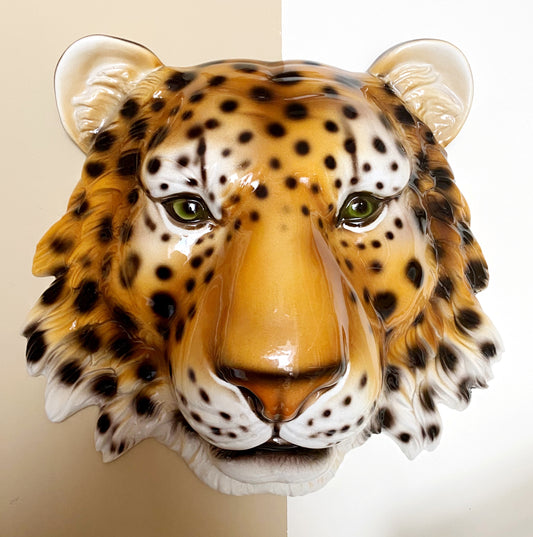 'Demi' Ceramic Leopard Mask Wall Hanging