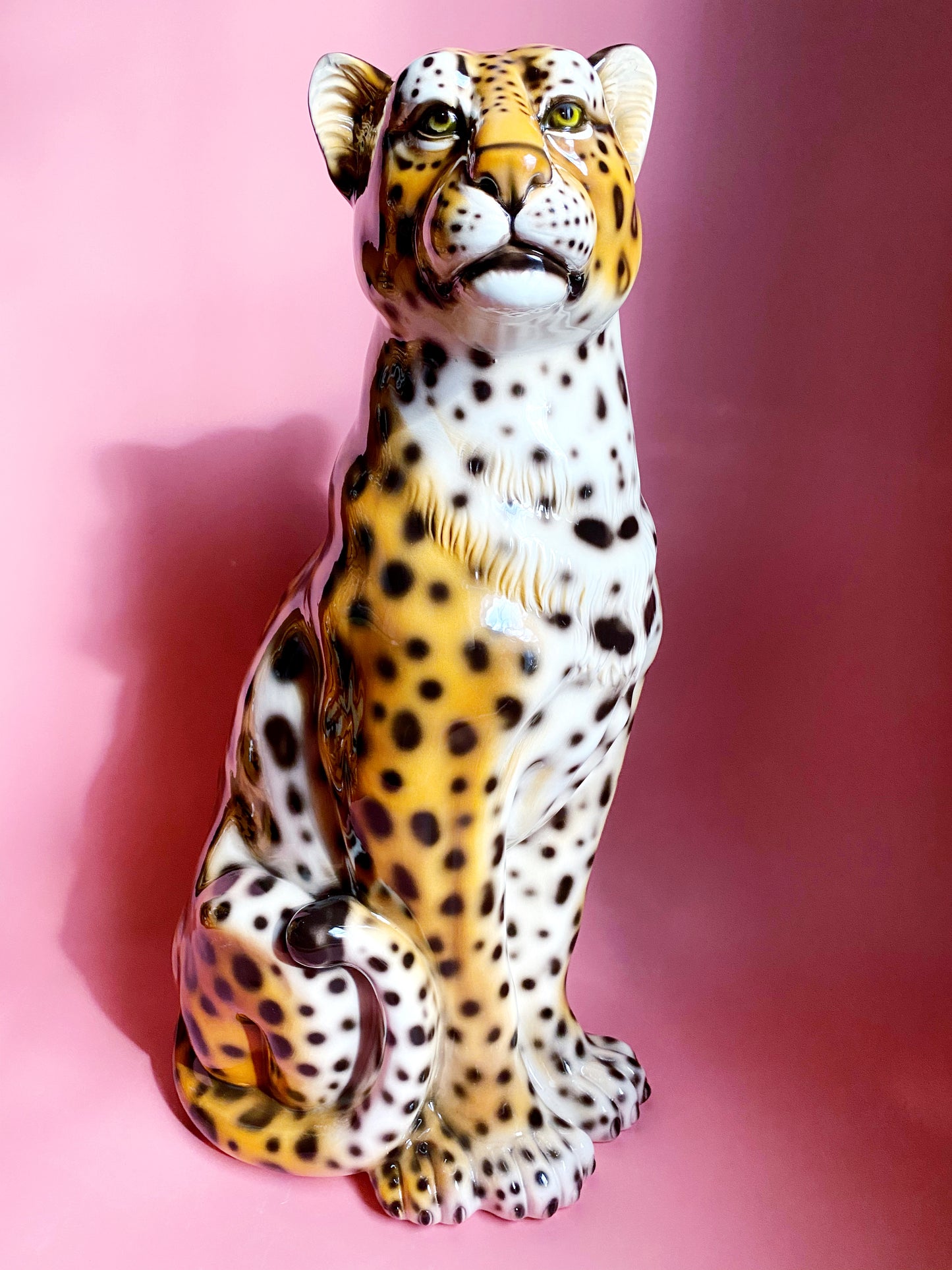 'Dolly' Large Ceramic Leopard Statue Vintage
