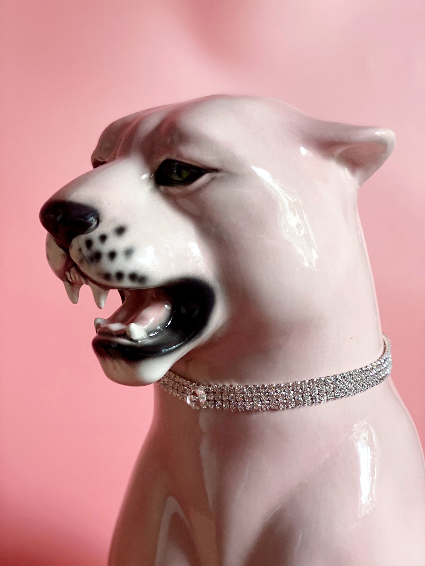 'Cindy' Large Ceramic Pink Panther Statue Vintage