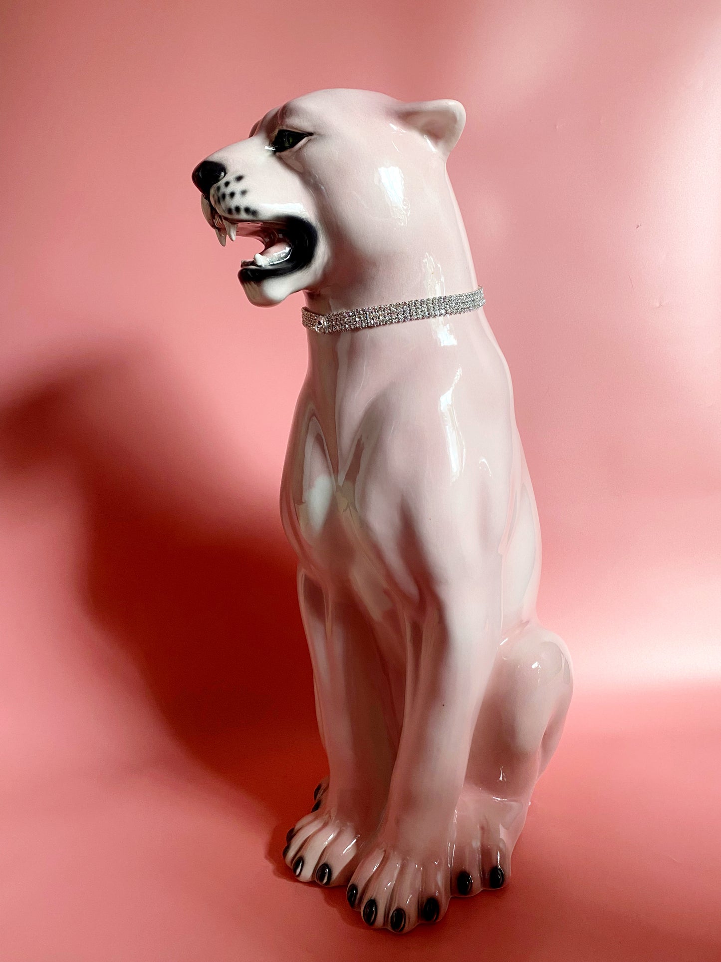 'Cindy' Large Ceramic Pink Panther Statue Vintage