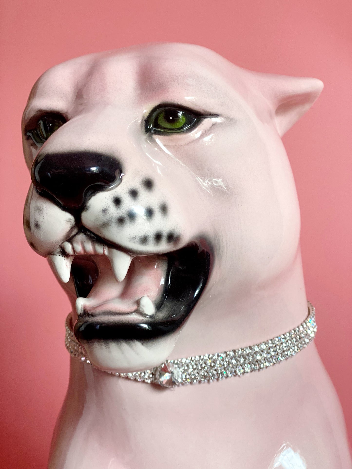 'Cindy' Large Ceramic Pink Panther Statue Vintage