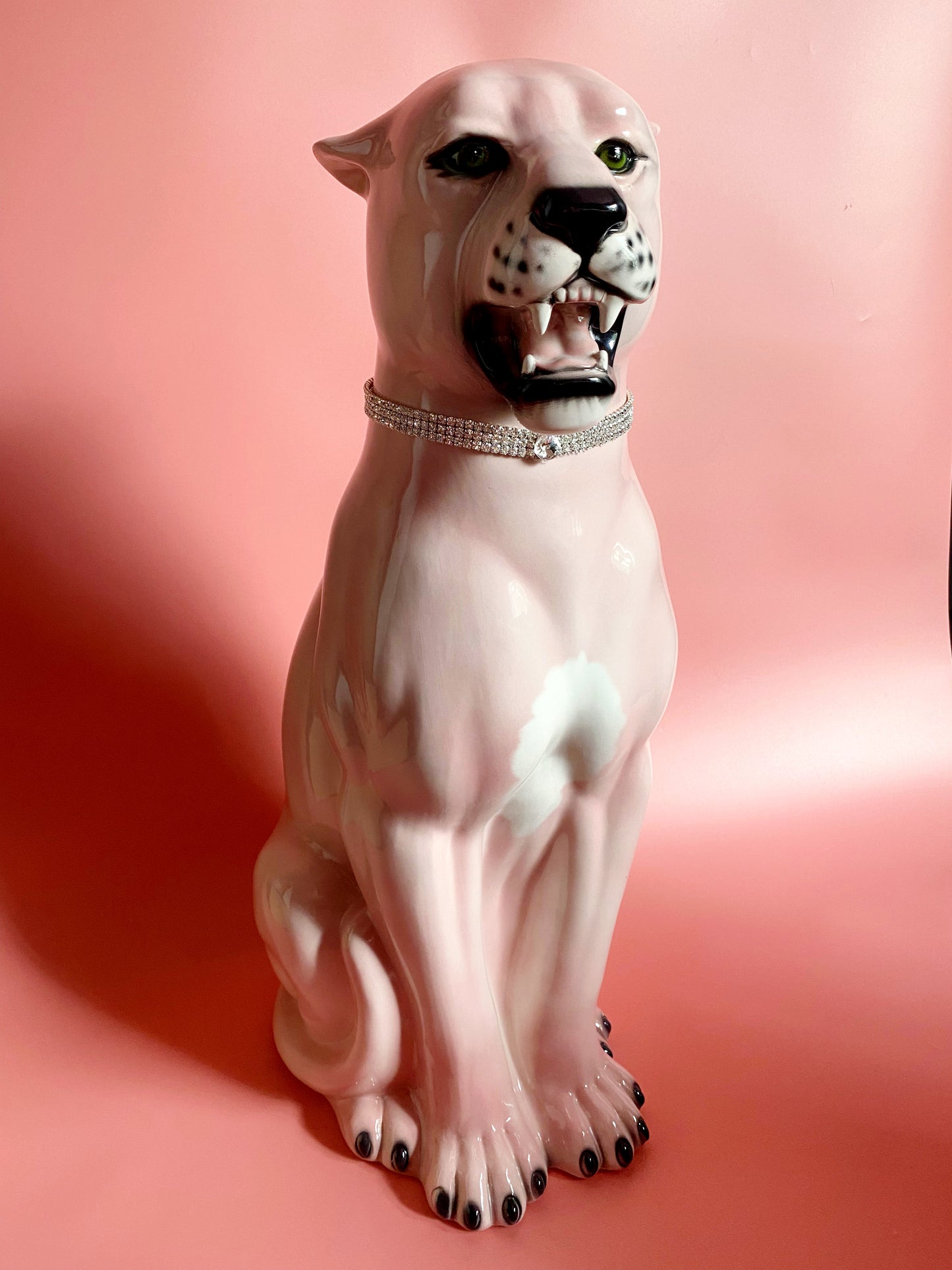 'Cindy' Large Ceramic Pink Panther Statue Vintage