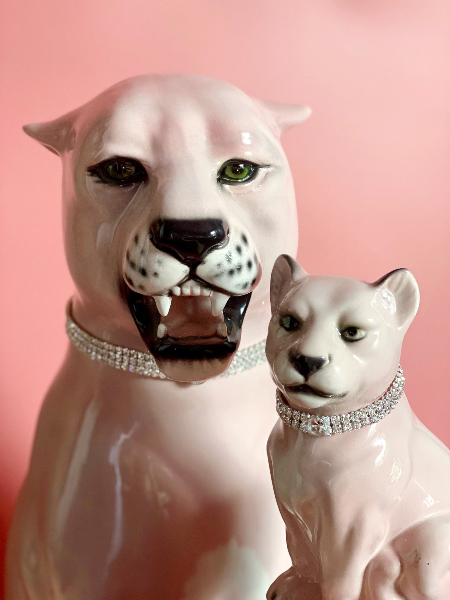 'Cindy' Large Ceramic Pink Panther Statue Vintage
