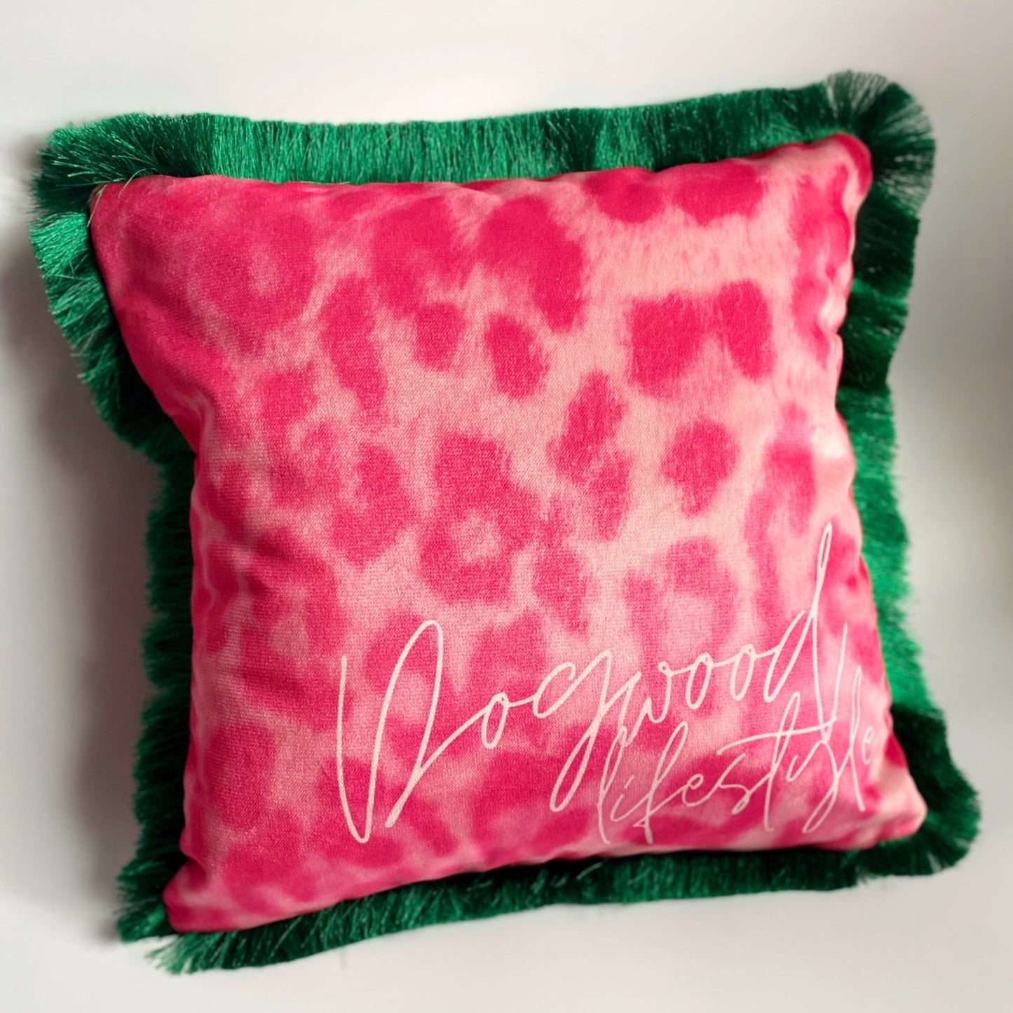 'Green Leopard Prowl' Luxury Cushion