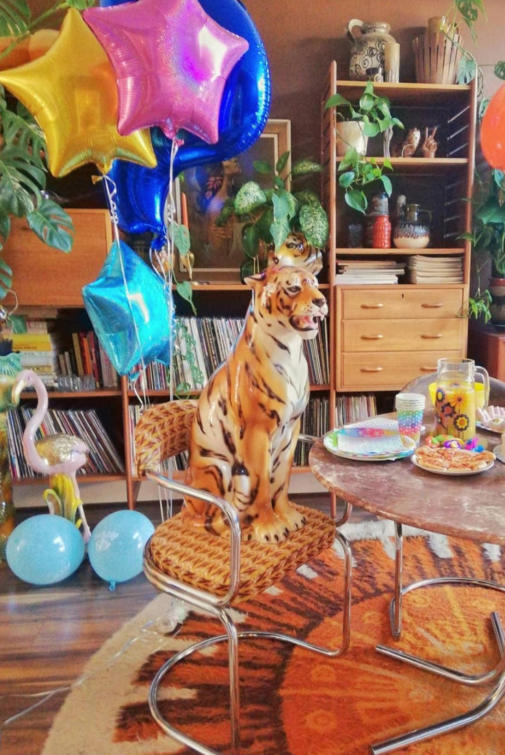'Horace' Large Ceramic Tiger Statue Vintage