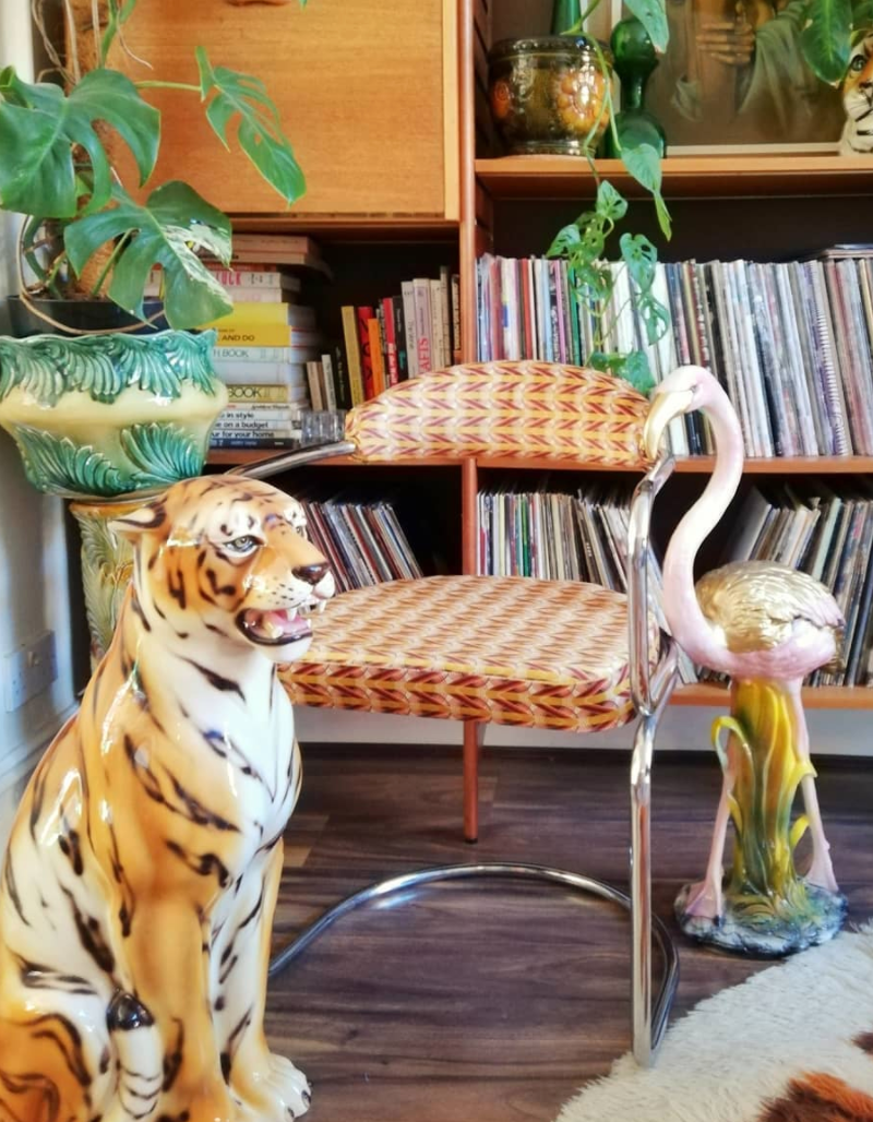 'Horace' Large Ceramic Tiger Statue Vintage