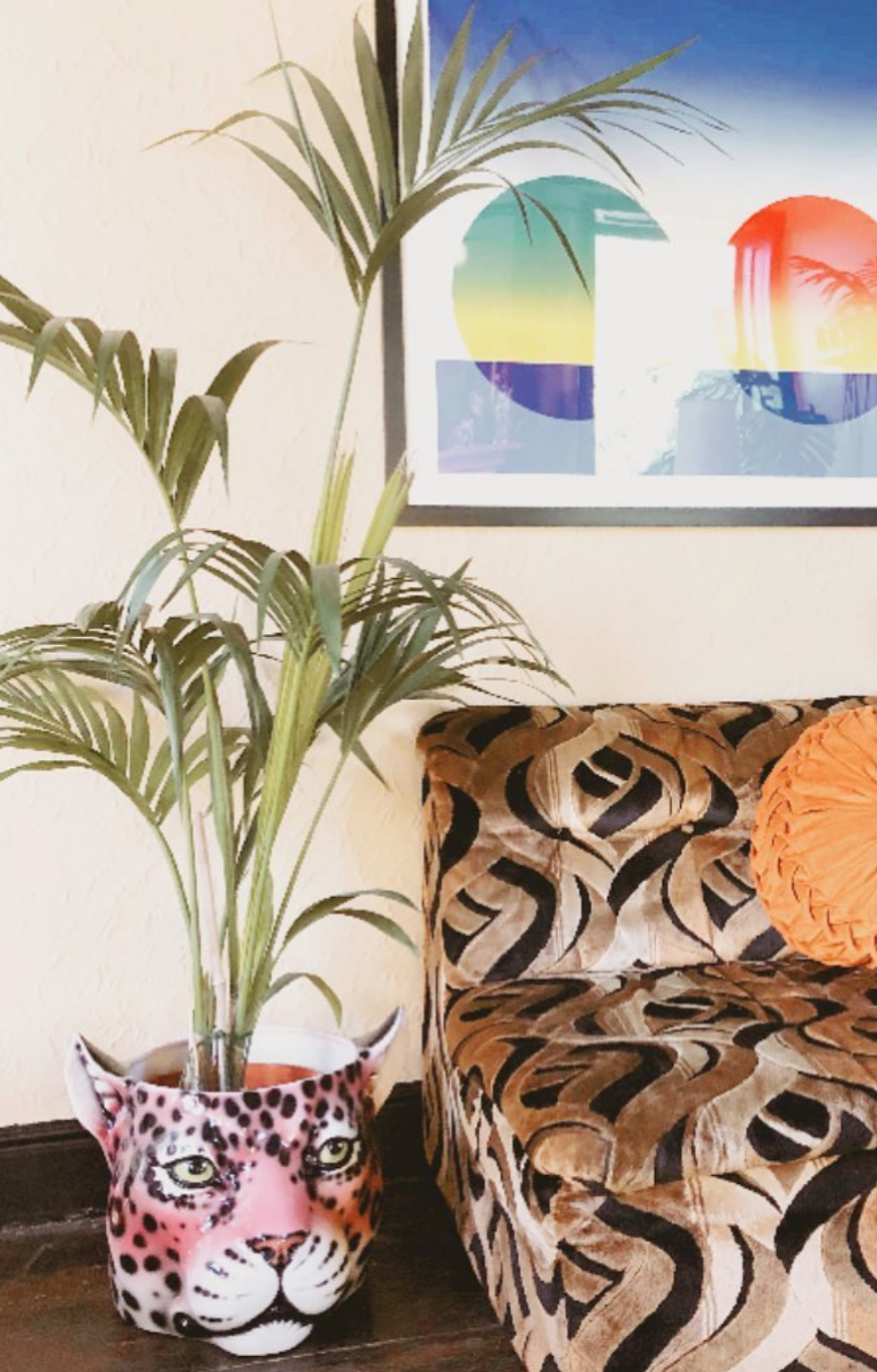 'Twinkle' Limited Edition Pink & 24k Gold XL Ceramic Leopard Planter