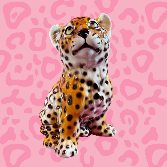 'Milo' Midi Leopard Cub Ceramic Statue