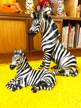 Load image into Gallery viewer, &#39;Zaza&#39; Large Ceramic Zebra Statue Vintage