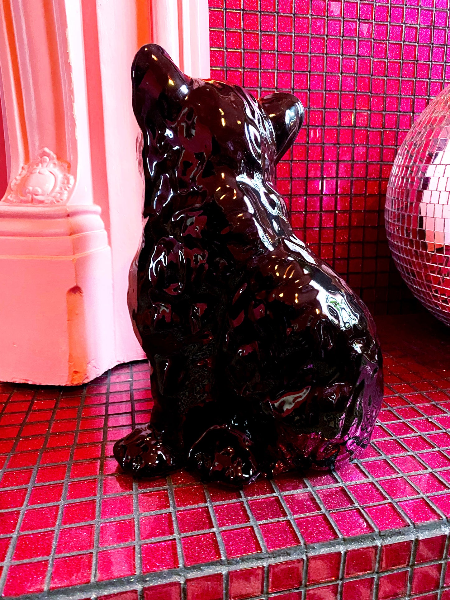 'Freddie' Midi Panther Cub Ceramic Statue