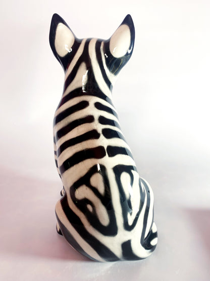 'Zoro' Zebra print Chihuahua Dog Italian Ceramic Statue