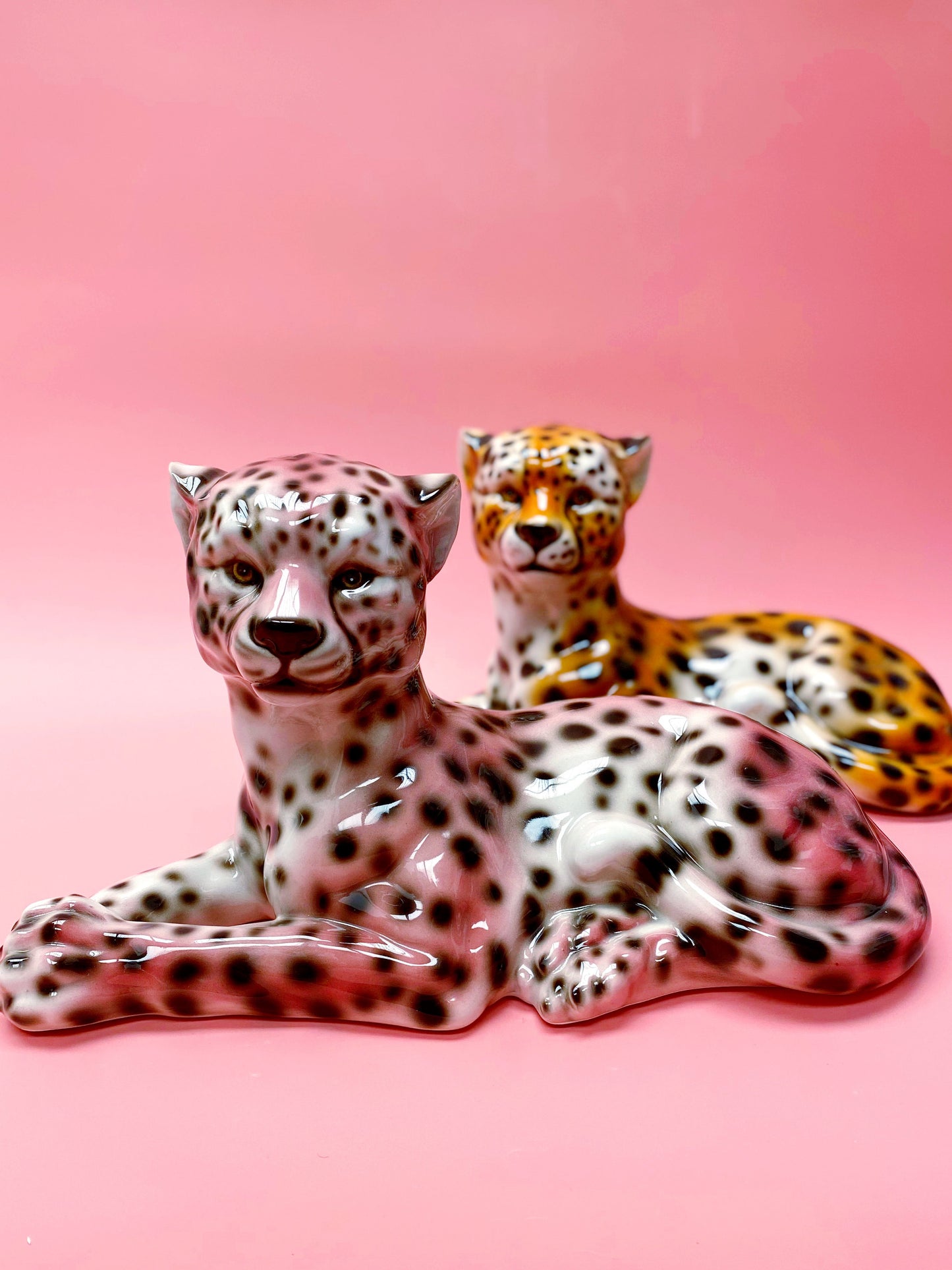 'Frankie' Laying Classic Ceramic Leopard Statue