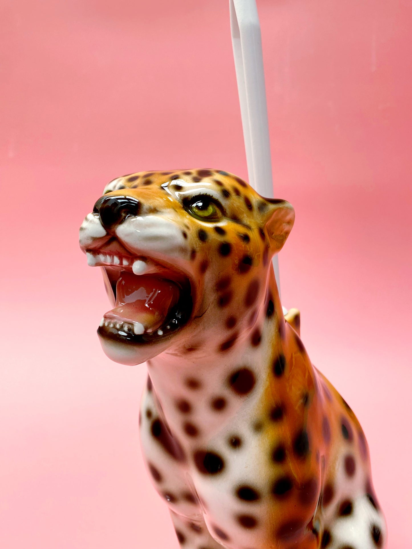 'Dexter' Toilet Brush Classic Ceramic Leopard Statue